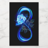 Leuchtende Unendlichkeit mit blauer Rose Weinetikett (Einzelnes Label)