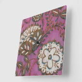 Leuchtende Verzierung I Quadratische Wanduhr (Winkel)