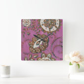 Leuchtende Verzierung II Quadratische Wanduhr (Zuhause)