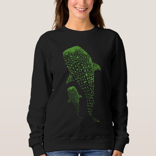Leuchtende Walhai-Partikel-Kunst Sweatshirt (Vorderseite)
