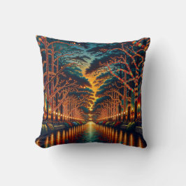 "Leuchtende Wasserstraße: Riverwalk" Kissen