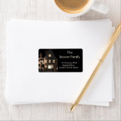 Leuchtende Weihnachtshäuser Adressaufkleber (Insitu)