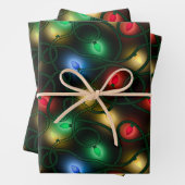 Leuchtende Weihnachtslichter Geschenkpapier Set (Beispiel)