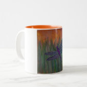 Leuchtende Wind-Libelle Zweifarbige Tasse (Vorderseite Links)