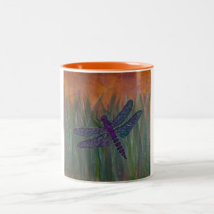 Leuchtende Wind-Libelle Zweifarbige Tasse