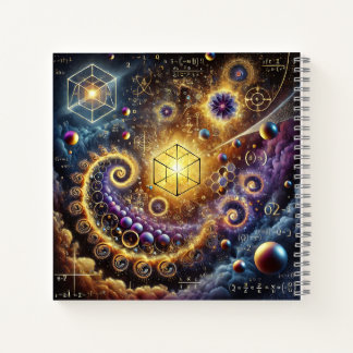 Leuchtende Würfel, Spiralen und Gleichungen Design Notizblock