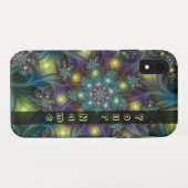Leuchtender abstrakt blauer Name des lila Fraktals Case-Mate iPhone Hülle (Rückseite (Horizontal))