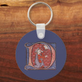 Leuchtender anfänglicher Schlüsselring D Schlüsselanhänger (Rückseite)