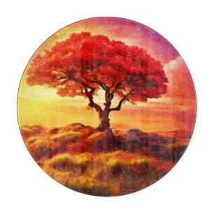 Leuchtender Baum des Lebens Kunst Schneidebrett
