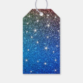 Leuchtender blauer strahlender Glitzer Sparkle Sta Geschenkanhänger (Rückseite)