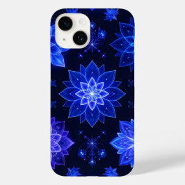 Leuchtender Blue Lila Floral iPhone Case