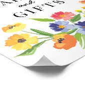 Leuchtender Blumengarten Rosa Orange Karten Gesche Poster (Ecke)