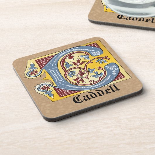 Leuchtender Brief C Getränkeuntersetzer (Linke Seite)