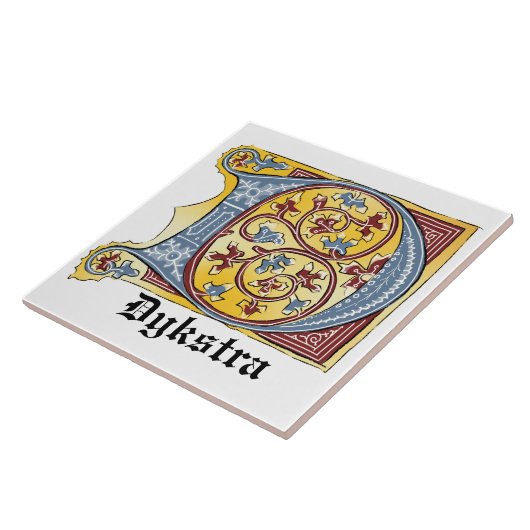 Leuchtender Brief D Fliese (Seite)