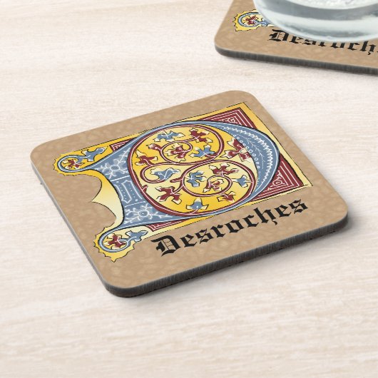 Leuchtender Brief D Getränkeuntersetzer (Linke Seite)