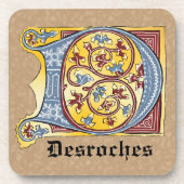 Leuchtender Brief D Getränkeuntersetzer (Vorderseite)