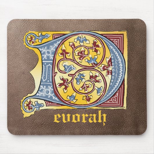 Leuchtender Brief D Mousepad (Vorne)