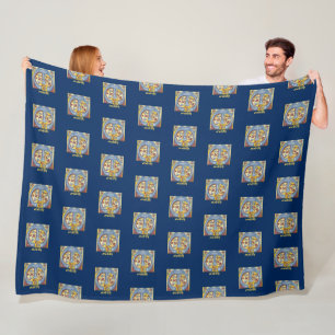 Leuchtender Brief des blauen und roten Lichts im M Fleecedecke