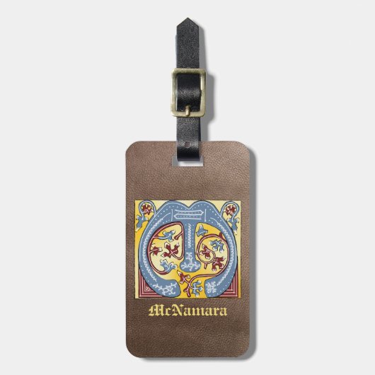 Leuchtender Brief des blauen und roten Lichts im M Gepäckanhänger (Vorderseite vertikal)