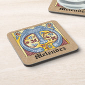 Leuchtender Brief des blauen und roten Lichts im M Getränkeuntersetzer (Linke Seite)