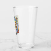 Leuchtender Brief des blauen und roten Lichts im M Glas (Links)