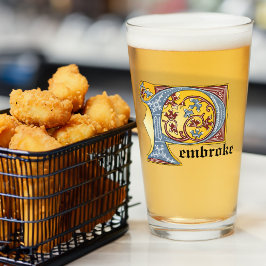 Leuchtender Brief des blauen und roten Reisenden P Glas