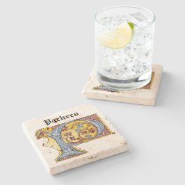 Leuchtender Brief des blauen und roten Reisenden P Steinuntersetzer