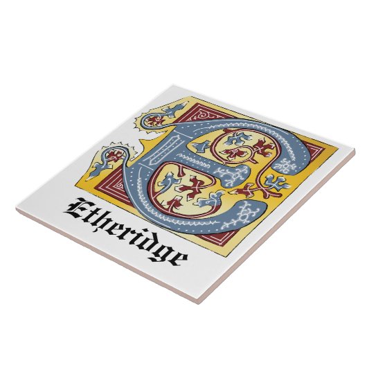 Leuchtender Brief E Fliese (Seite)