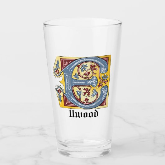 Leuchtender Brief E Glas (Vorderseite)