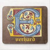 Leuchtender Brief E Mousepad (Vorne)