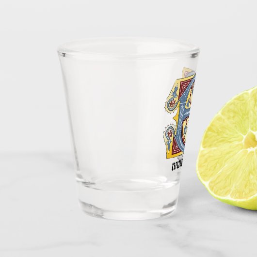 Leuchtender Brief E Schnapsglas (Links)