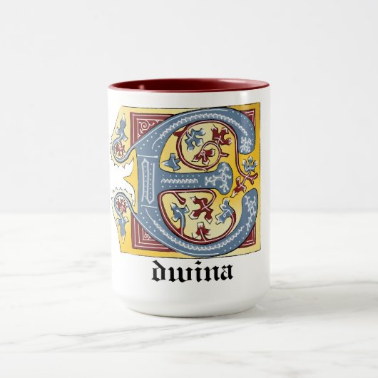 Leuchtender Brief E Tasse (Zentrum)