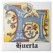 Leuchtender Brief H Fliese (Vorderseite)