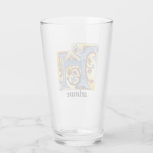 Leuchtender Brief H Glas (Rückseite)