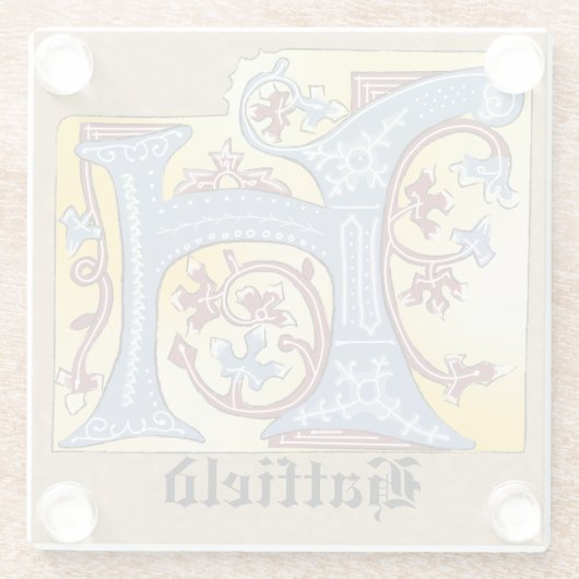 Leuchtender Brief H Glasuntersetzer (Rückseite)