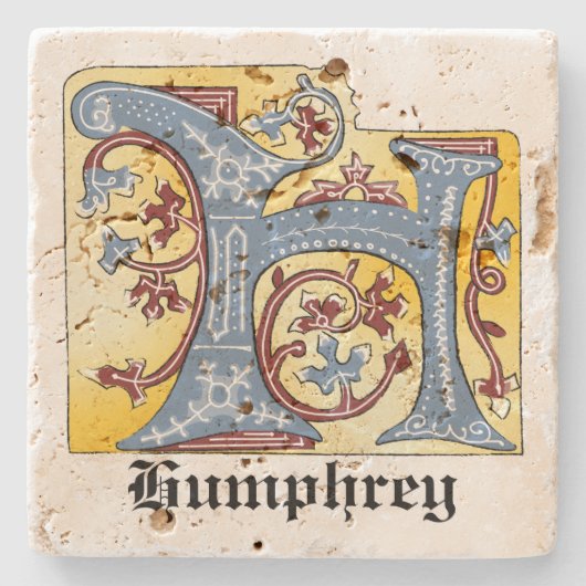 Leuchtender Brief H Steinuntersetzer (Vorderseite)