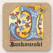 Leuchtender Brief J Getränkeuntersetzer (Vorderseite)