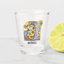 Leuchtender Brief J Schnapsglas