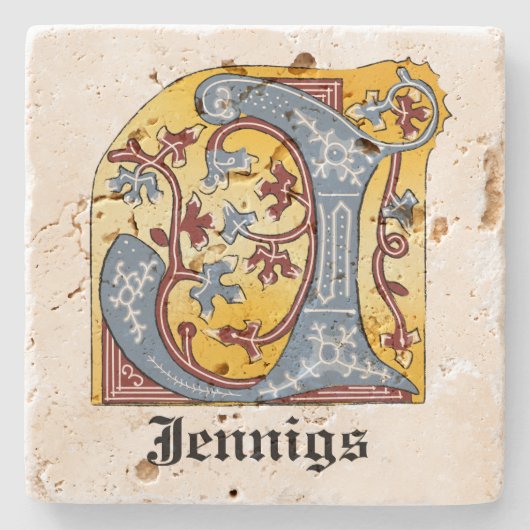 Leuchtender Brief J Steinuntersetzer (Vorderseite)