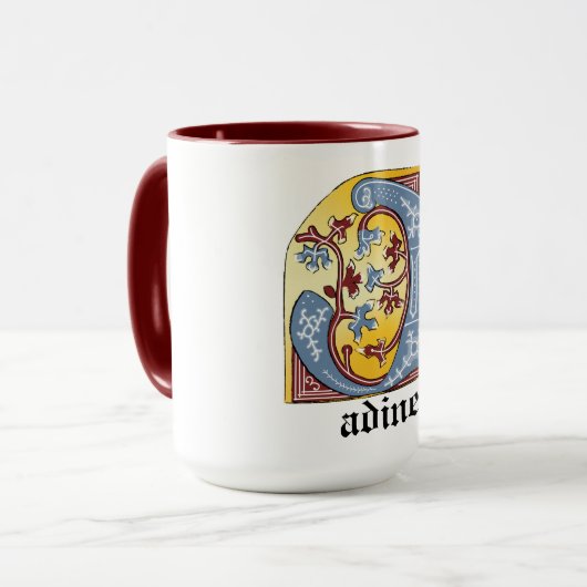 Leuchtender Brief J Tasse (Vorderseite Links)