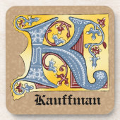 Leuchtender Brief K Getränkeuntersetzer (Vorderseite)