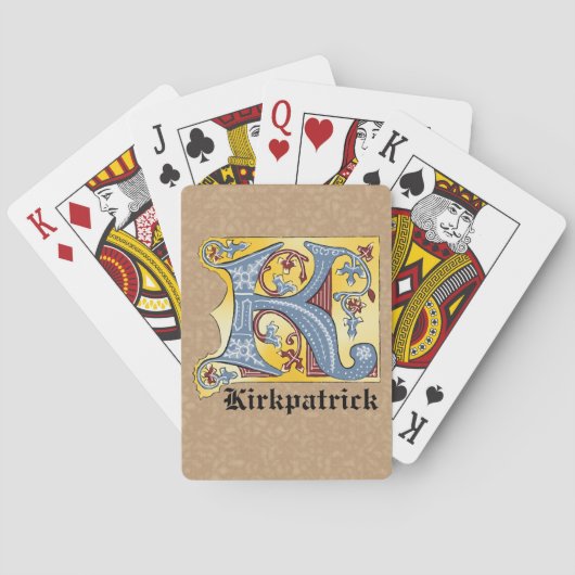 Leuchtender Brief K Spielkarten (Rückseite)