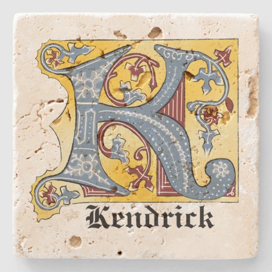 Leuchtender Brief K Steinuntersetzer (Vorderseite)