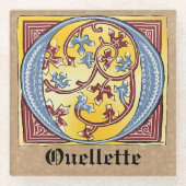 Leuchtender Brief O Glasuntersetzer (Vorderseite)