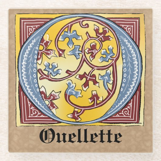 Leuchtender Brief O Glasuntersetzer (Vorderseite)