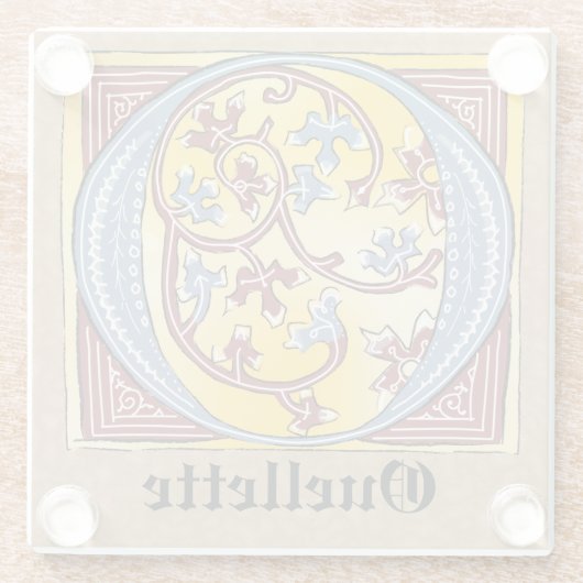 Leuchtender Brief O Glasuntersetzer (Rückseite)