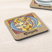 Leuchtender Brief Q Getränkeuntersetzer (Linke Seite)