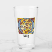 Leuchtender Brief Q Glas (Vorderseite)