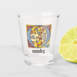 Leuchtender Brief Q Schnapsglas