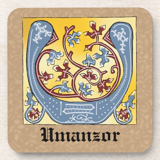 Leuchtender Brief U Getränkeuntersetzer (Vorderseite)